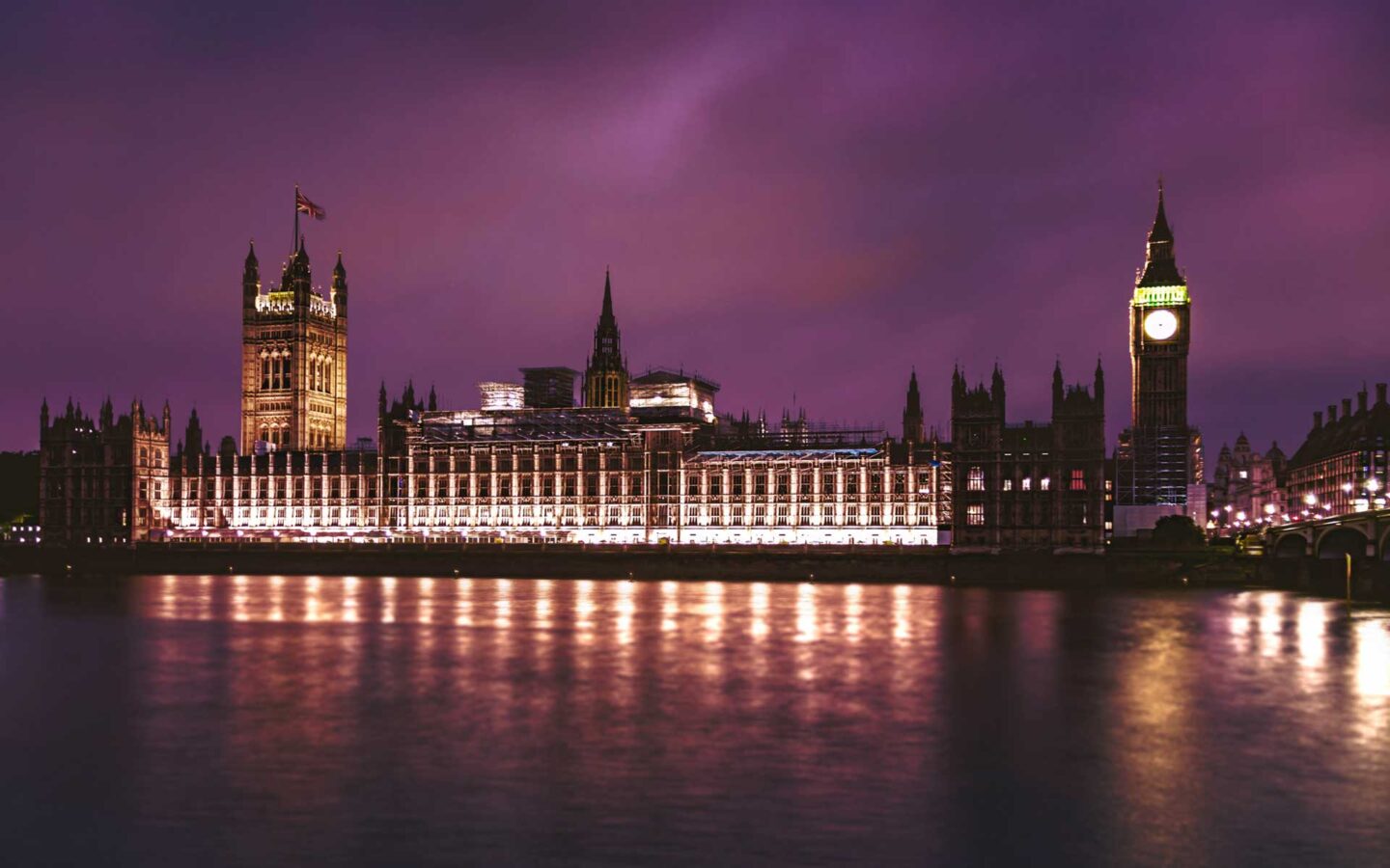 UK Houses of Parliament at night time